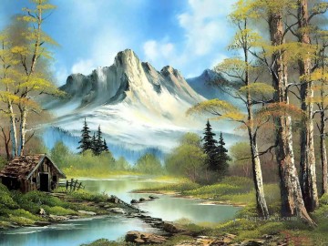 cabaña de montaña BR paisajes a mano alzada Pinturas al óleo